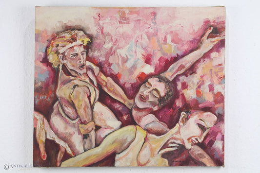 Alexandre Lallmand (1892-1963) großes Ölgemälde-Porträt „Ecstasy“ um 1950