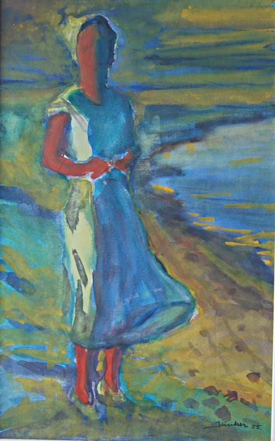 Junker, Hermann(1903 - 1985) - Mädchen am Strand 1955