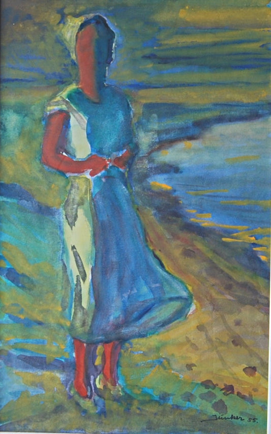Junker, Hermann (1903 - 1985) - Mädchen am Strand 1955