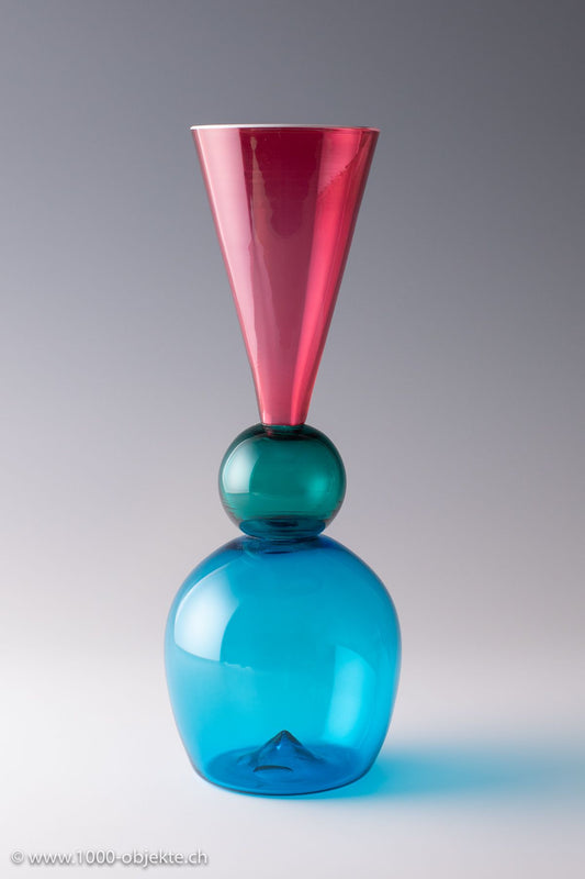 Yoochi Ohira. Eine Incalmo-Vase aus dünnem geblasenem Glas, 1988.